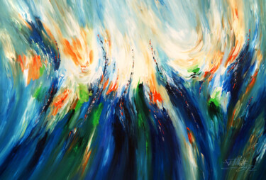 Peinture intitulée "Symphony In Blue XL…" par Peter Nottrott, Œuvre d'art originale, Acrylique