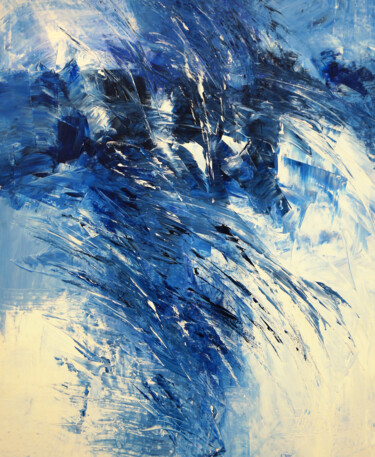 Painting titled "Blue M 1" by Peter Nottrott, Original Artwork, Acrylic