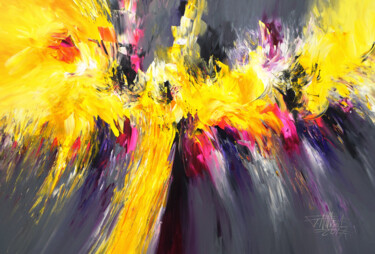Peinture intitulée "Composition Yellow…" par Peter Nottrott, Œuvre d'art originale, Acrylique