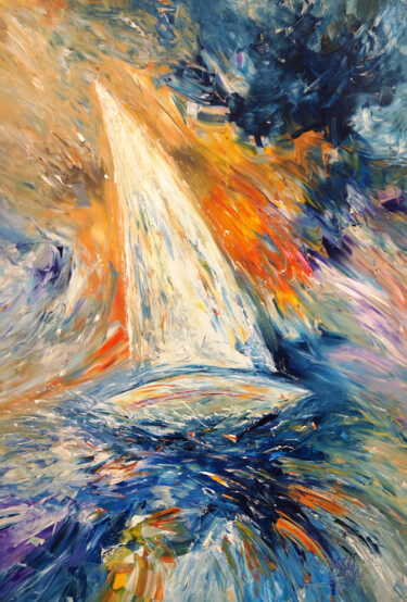 Painting titled "Sailing Adventure L…" by Peter Nottrott, Original Artwork, Acrylic