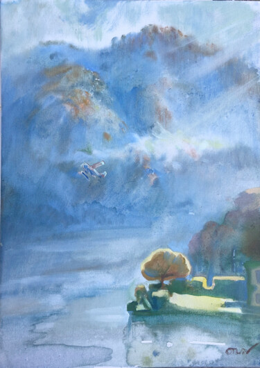 Painting titled "Aviatore" by Peter Otlan, Original Artwork, Oil