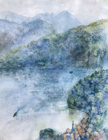 Peinture intitulée "Fog is water visibl…" par Peter Otlan, Œuvre d'art originale, Aquarelle