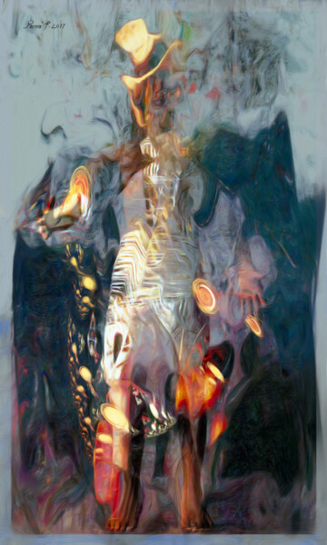 Digitale Kunst mit dem Titel "Zauberer" von Peter Parma, Original-Kunstwerk, Digitale Malerei