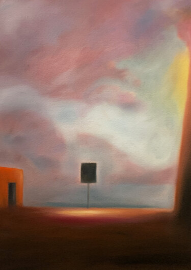 Painting titled "Big Empty II" by Peter Pitout, Original Artwork, Oil Mounted on Cardboard
