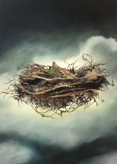 Картина под названием "Sanctuary III" - Peter Pitout, Подлинное произведение искусства, Масло Установлен на картон