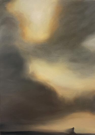 Painting titled "Ancient Light IV" by Peter Pitout, Original Artwork, Oil Mounted on Cardboard