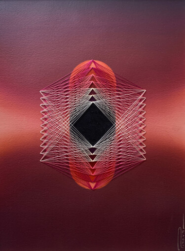 Картина под названием "Oscillation - RoseI" - Peter Pitout, Подлинное произведение искусства, Масло
