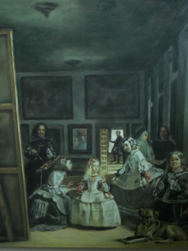 Painting titled "Las Meninas.Oil on…" by Peter Reck, Original Artwork, Oil
