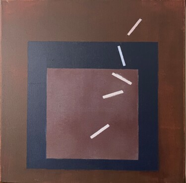 Painting titled "Square Solo" by Peter Ren, Original Artwork, Acrylic Mounted on Wood Stretcher frame