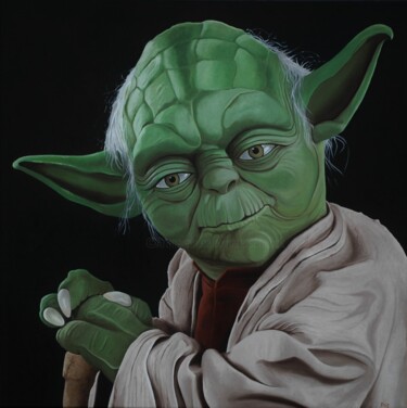 Schilderij getiteld "Yoda" door Peter Seminck, Origineel Kunstwerk, Olie