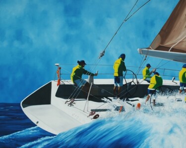 Painting titled "Yachting" by Peter Seminck, Original Artwork, Oil