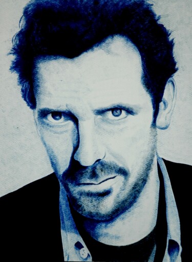 Dessin intitulée "Hugh Laurie" par Peter Seminck, Œuvre d'art originale, Encre
