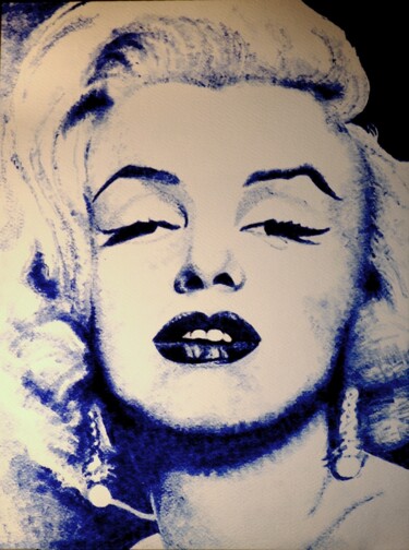 Tekening getiteld "Marilyn" door Peter Seminck, Origineel Kunstwerk, Inkt