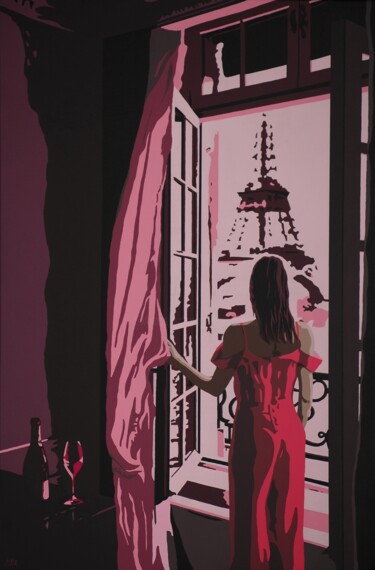 Malerei mit dem Titel "La vie en rose" von Peter Seminck, Original-Kunstwerk, Acryl