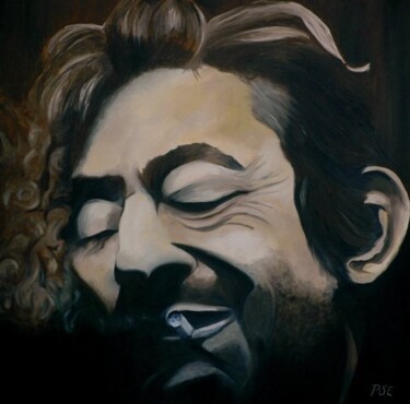 Painting titled "Gainsbourg" by Peter Seminck, Original Artwork, Oil