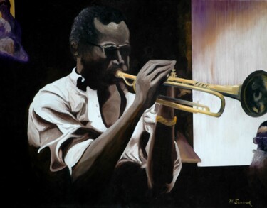 Peinture intitulée "Miles Davis" par Peter Seminck, Œuvre d'art originale, Huile