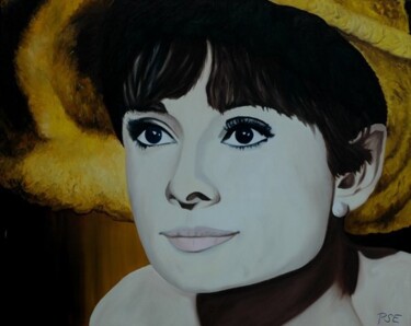 Peinture intitulée "Audrey Hepburn" par Peter Seminck, Œuvre d'art originale, Huile