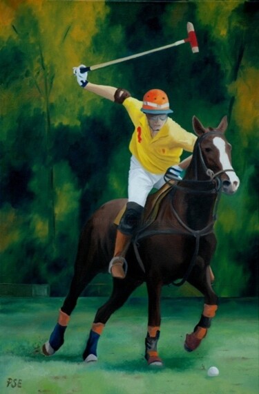 Pintura titulada "Polo Player" por Peter Seminck, Obra de arte original, Oleo