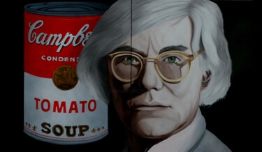 Schilderij getiteld "Warhol / Campbell's" door Peter Seminck, Origineel Kunstwerk, Olie