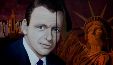 Painting titled "Sinatra / New York" by Peter Seminck, Original Artwork, Oil