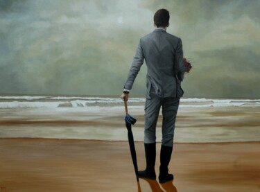 Картина под названием "Waiting for Bonnie" - Peter Seminck, Подлинное произведение искусства, Масло