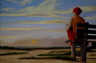 Peinture intitulée "Misty Sunrise" par Peter Seminck, Œuvre d'art originale, Huile