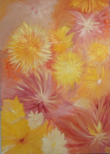 Painting titled "Flower-Samba" by Peter Stutz, Original Artwork, Oil