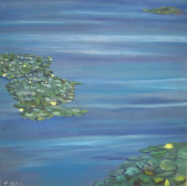 Painting titled "Water-Lilies" by Peter Stutz, Original Artwork, Oil