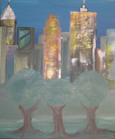 Pittura intitolato "Central Park" da Peter Stutz, Opera d'arte originale, Olio Montato su Telaio per barella in legno