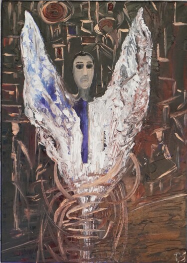 Painting titled "The-Angel-who-stops…" by Peter Stutz, Original Artwork, Oil