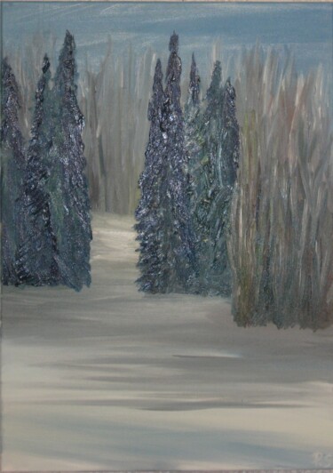 Painting titled "Winter" by Peter Stutz, Original Artwork, Oil