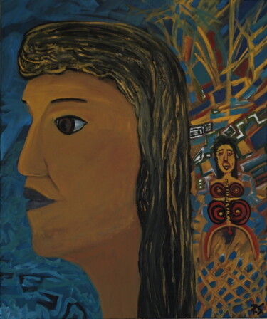 Malerei mit dem Titel "Maori Woman" von Peter Stutz, Original-Kunstwerk, Öl