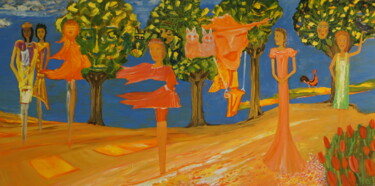 Painting titled "Spring party in Swi…" by Peter Stutz, Original Artwork, Oil