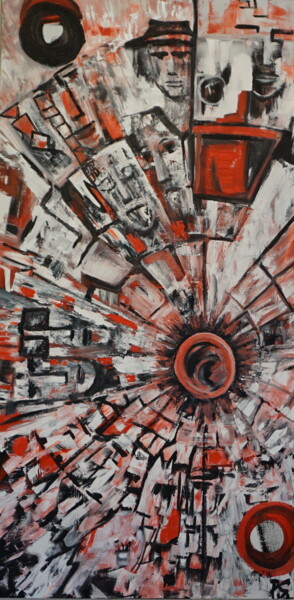 Картина под названием "Human's Blowup" - Peter Stutz, Подлинное произведение искусства, Масло