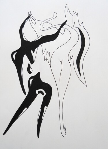 Pittura intitolato "Dance with angel No…" da Peter Vamosi, Opera d'arte originale, Acrilico
