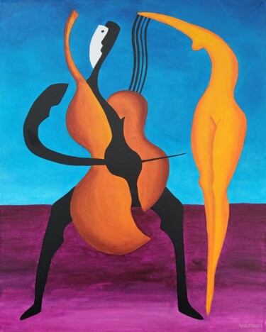 Картина под названием "A song of love No.2" - Peter Vamosi, Подлинное произведение искусства, Акрил Установлен на Деревянная…