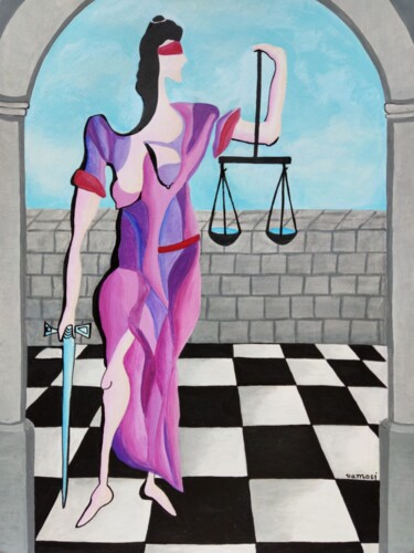 Painting titled "Justice" by Peter Vamosi, Original Artwork, Acrylic