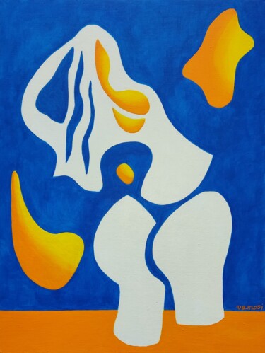 Картина под названием "Woman brush hair" - Peter Vamosi, Подлинное произведение искусства, Акрил