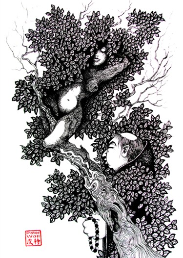 die versuchung des hl. Antonius Drawing titled "die versuchung des…" by Picturewall, Original Art, Ink
