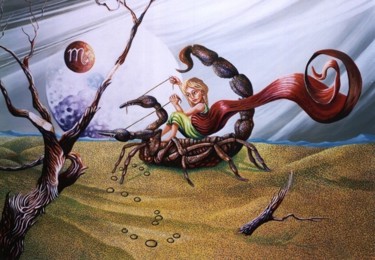 Malerei mit dem Titel "Scorpion" von Picturewall, Original-Kunstwerk, Öl