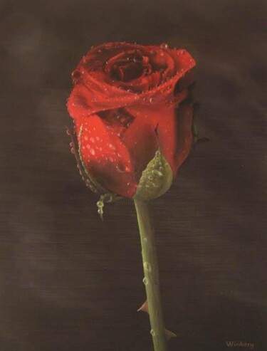 Painting titled "The rose" by Peter Winberg, Original Artwork, Oil