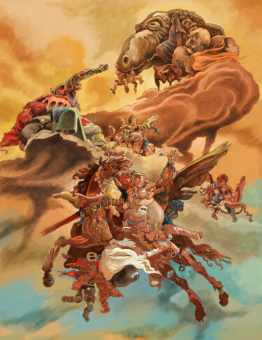 Digital Arts titled "Tiepolo With A Twist" by Peter Wingham, Original Artwork, Digital Painting