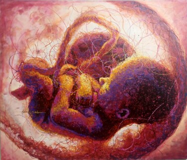 Картина под названием "Growing Gift" - Peter Agbadu, Подлинное произведение искусства, Акрил
