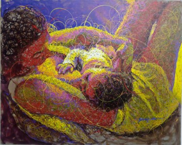 Painting titled "Taking over" by Peter Agbadu, Original Artwork, Acrylic