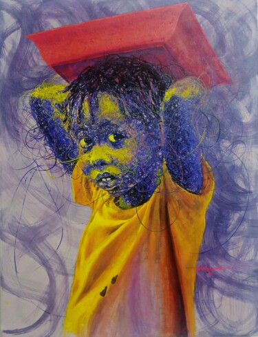 Peinture intitulée "Empty tray" par Peter Agbadu, Œuvre d'art originale, Acrylique