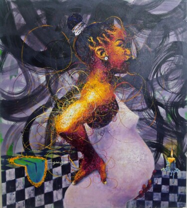 Картина под названием "HOPEFULLY" - Peter Agbadu, Подлинное произведение искусства, Акрил