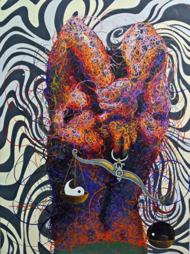 Peinture intitulée "The shift ( unbalan…" par Peter Agbadu, Œuvre d'art originale, Acrylique