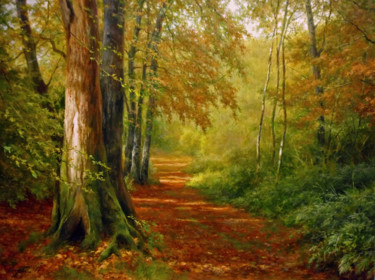Painting titled "paisaje-comienzo-de…" by Péter Böjthe, Original Artwork, Oil
