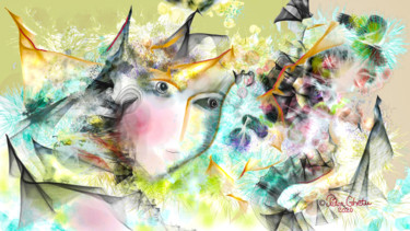 Digitale Kunst mit dem Titel "Dream Princess 2020" von Peter Ghetu, Original-Kunstwerk, Digitale Malerei