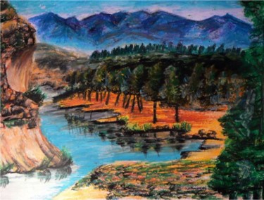 Installation titled "oil pastel Lesotho…" by Peter Maphatsoe, Original Artwork